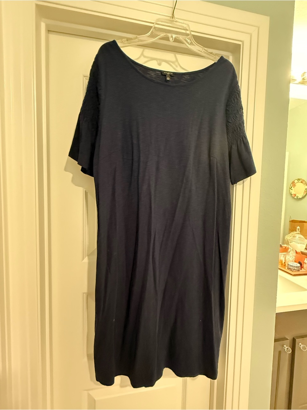 Talbots Navy Blue Short Sleeve Shift Dress